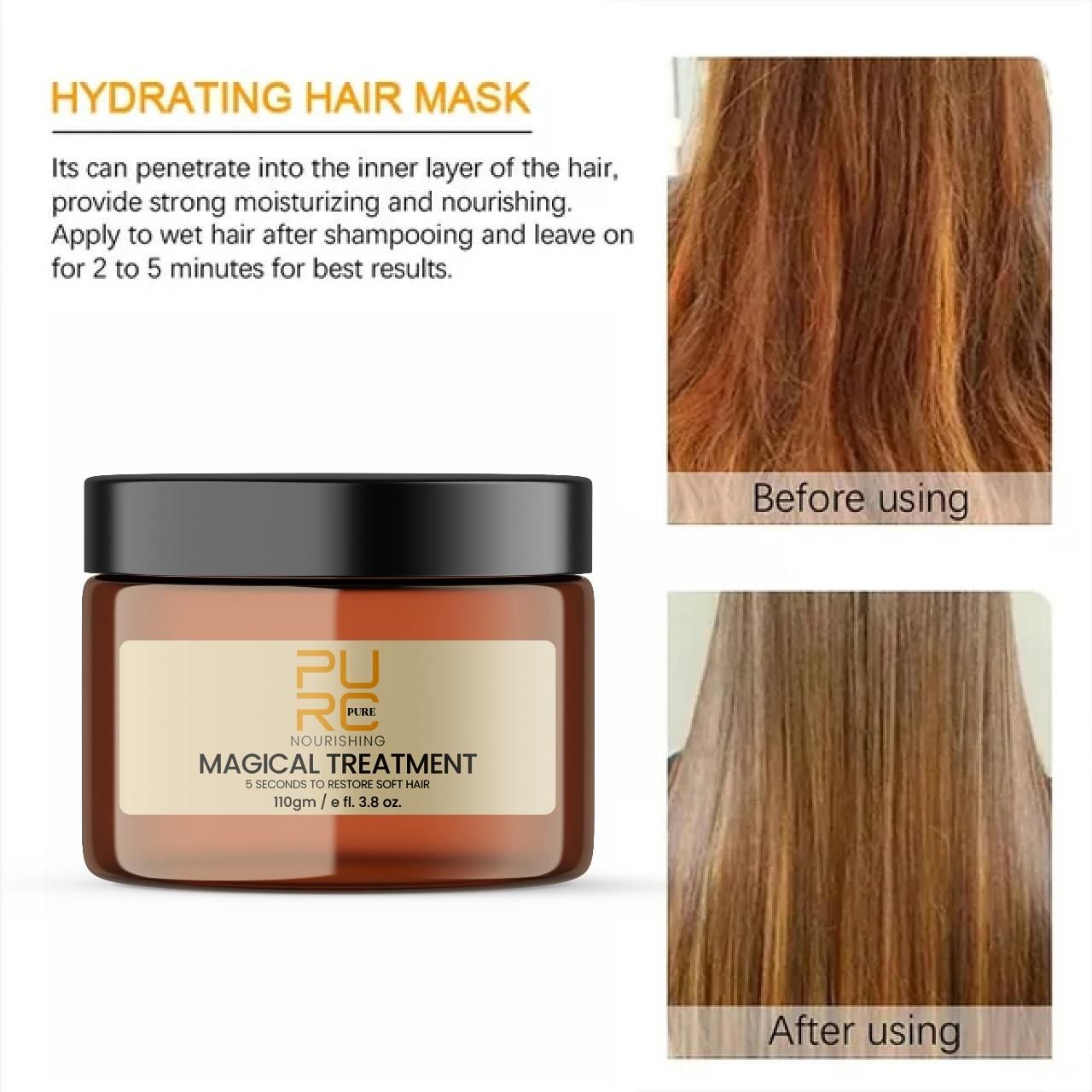 PURE MAGICAL TREATMENT 5 Second to Restore Soft Hair before after