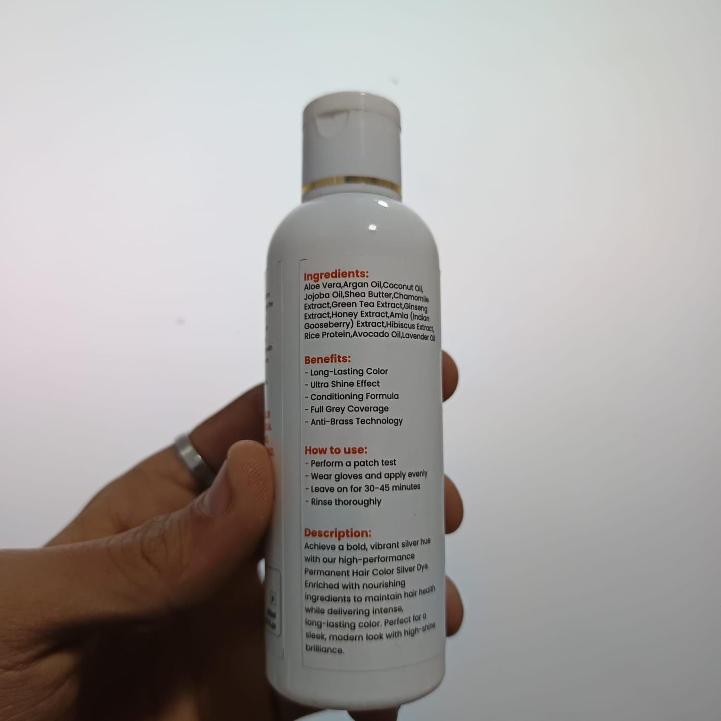 PERMANENT HAIR COLOR Silver Dye back