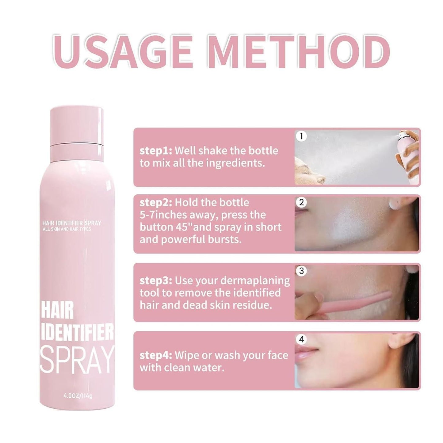 Hair Identifier Spray For Face Shaving With 4 Pcs Razor usages
