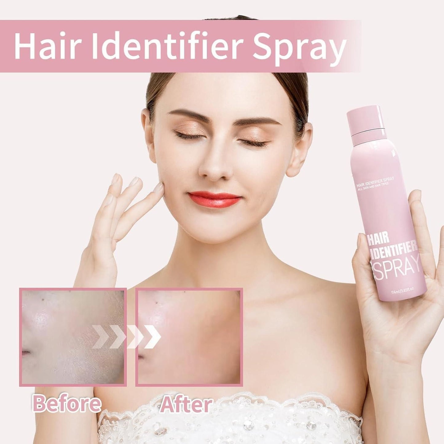 Hair Identifier Spray For Face Shaving With 4 Pcs Razor before after