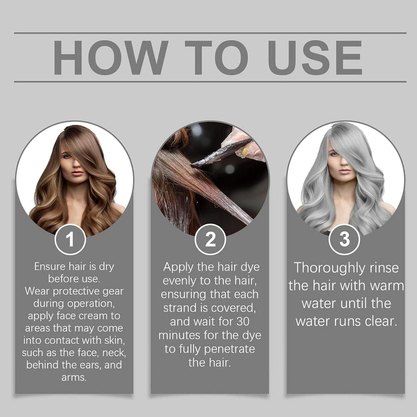 PERMANENT HAIR COLOR Silver Dye How to use