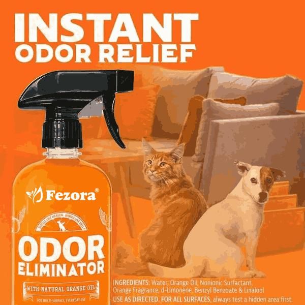 Fezora Odor Eliminator Fresh orange spray back