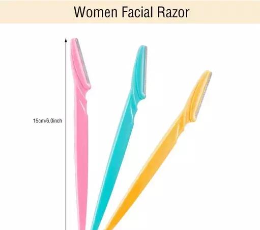 Shape your eyebrows & remove facial hair painlessly with our precise, easy-to-use Eyebrow Razor. Safe, lightweight & perfect for fine hair. Pack of 3. all three
