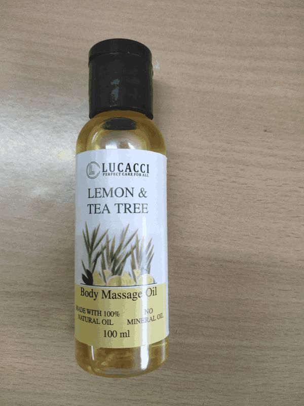 Lucacci Lemon & Tea Tree Body Massage Oil bottle