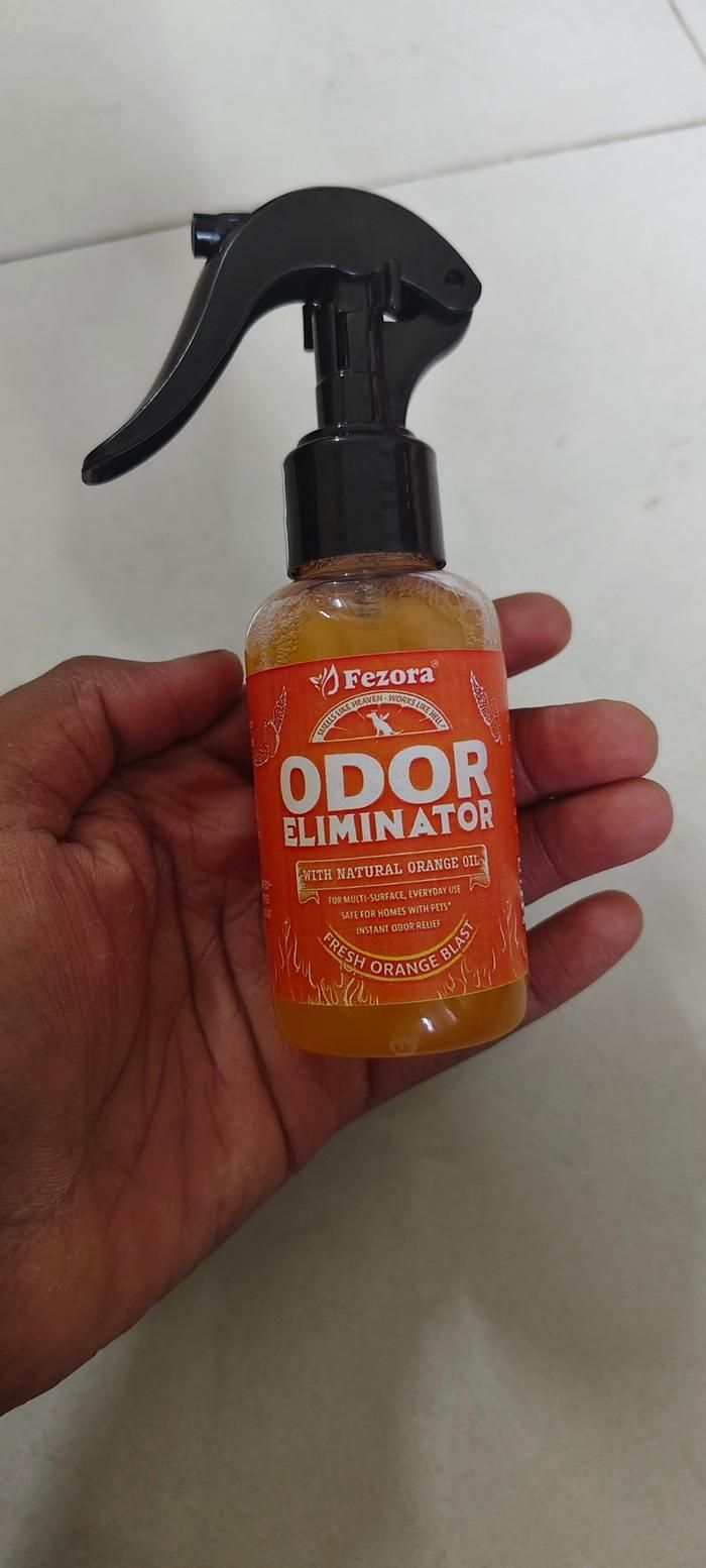 Fezora Odor Eliminator Fresh orange spray bottle