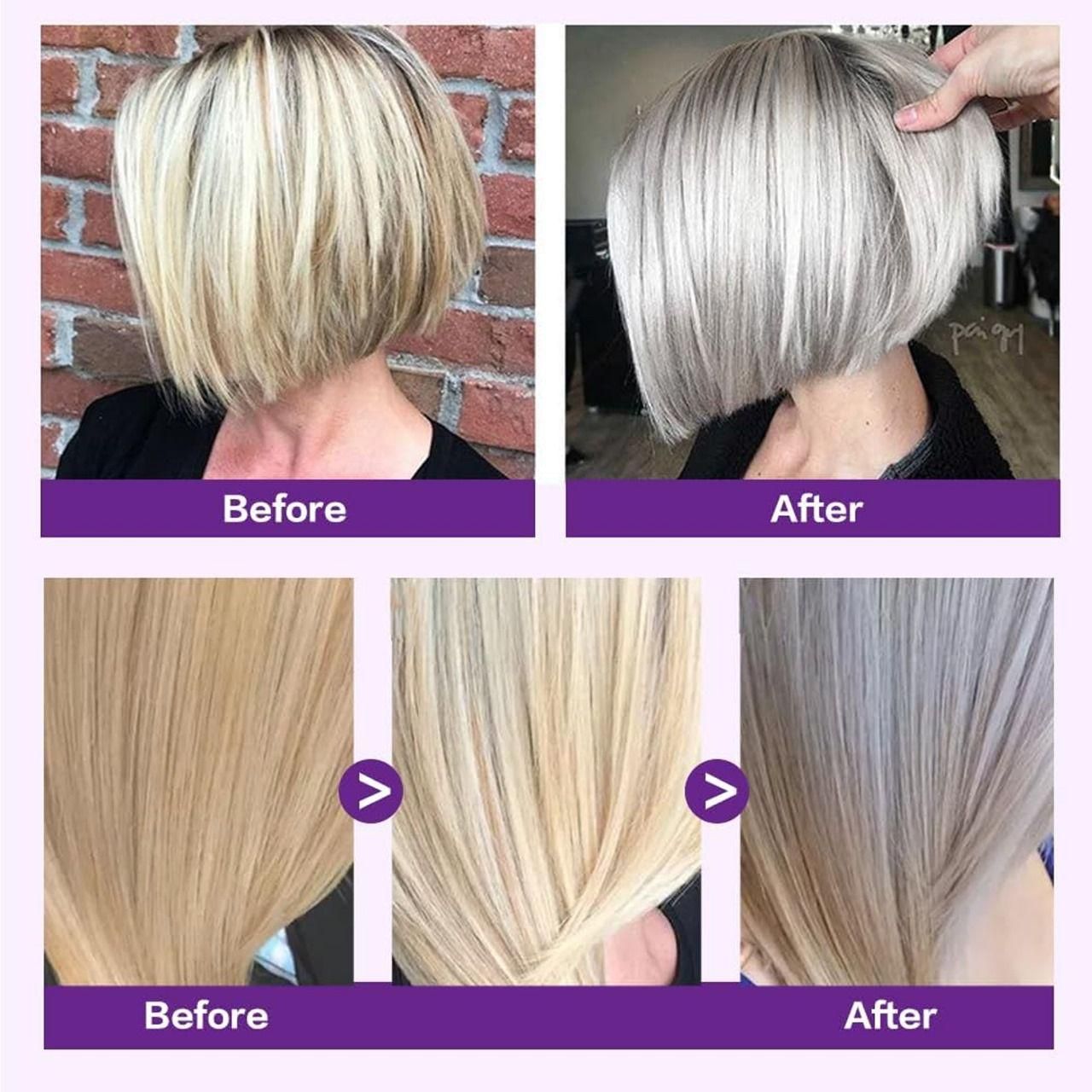 Keratin Purple and Blue Hair Mask before after