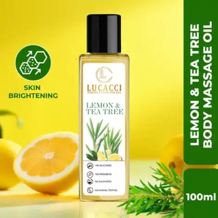 Lucacci Lemon & Tea Tree Body Massage Oil front