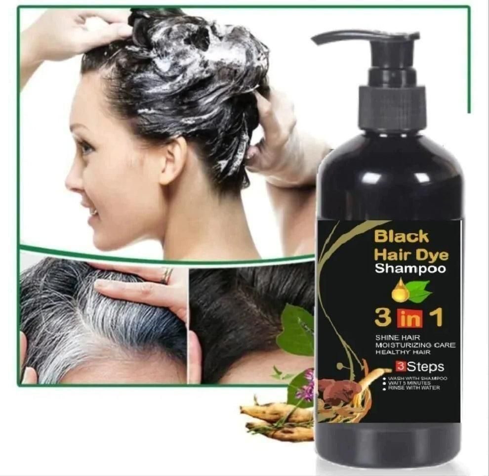 Unisex Instant Black Herbal Hair Dye Shampoo for Grey Hair Coverage how to use