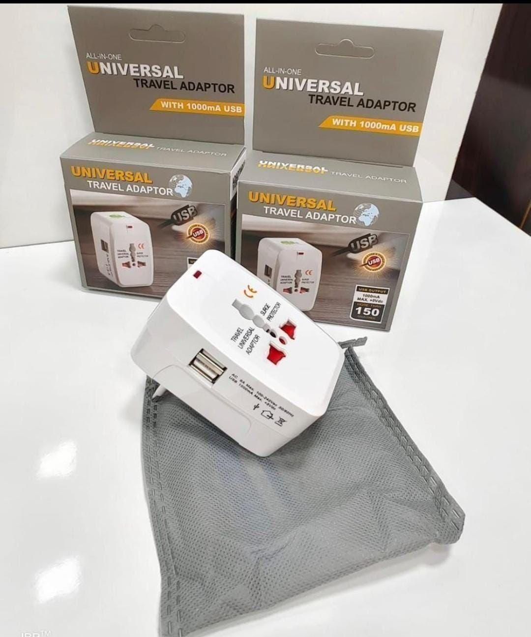 Worldwide Travel Adapter with Built in Dual USB Charger Ports pack