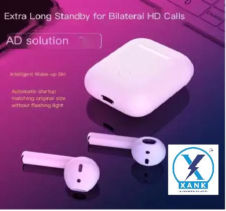 XANK TWS i12 Bluetooth Earphone with Portable Charging Case (White, True Wireless) hd calls