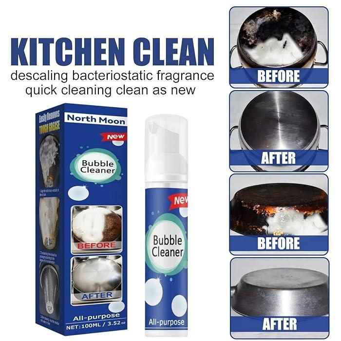 Bubble Cleaner Foam Spray,Kitchen Cleaner Heavy Oil Stain Bubble Cleaner before after