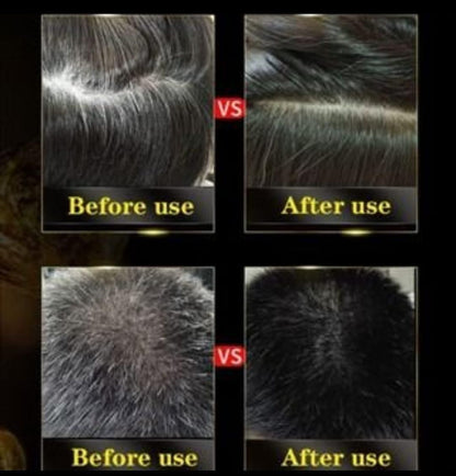 Unisex Instant Black Herbal Hair Dye Shampoo for Grey Hair Coverage after use