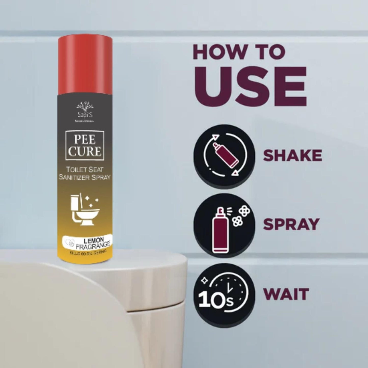Portable Toilet Seat Sanitizer Spray use