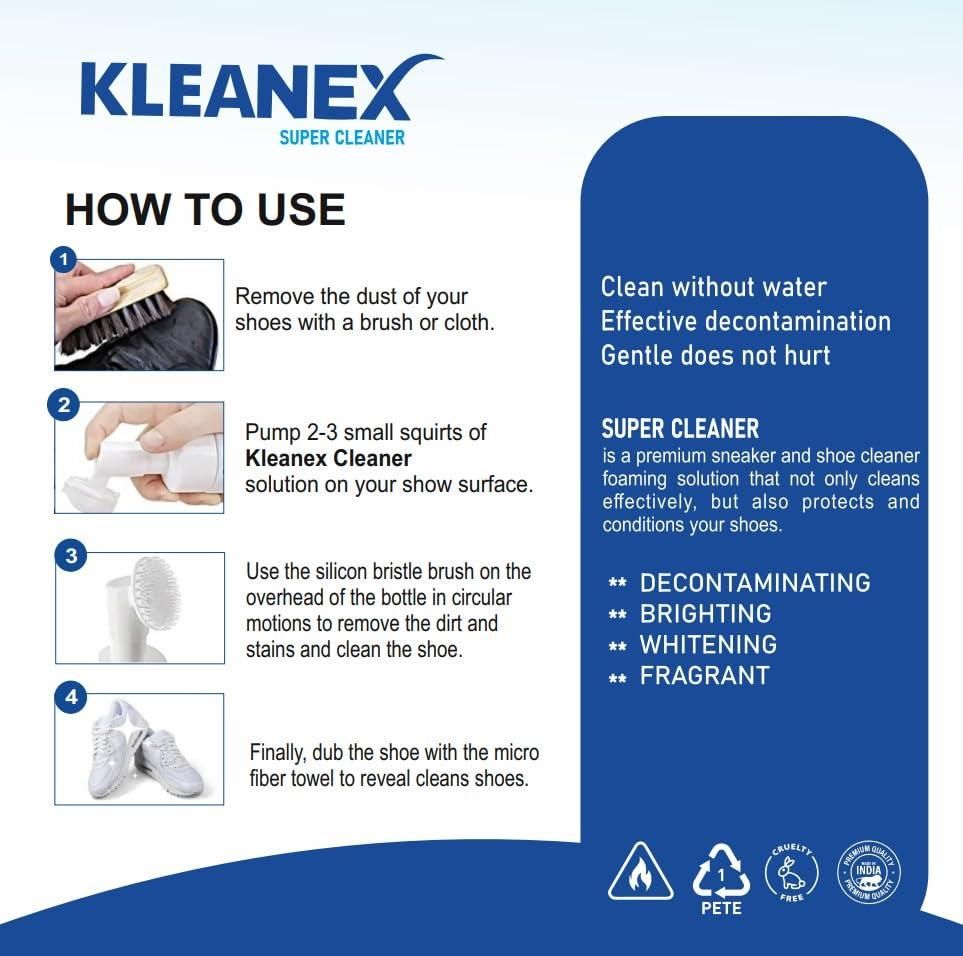 Shoe Cleaning Foam Without Wash With Attached Silicon Brush use
