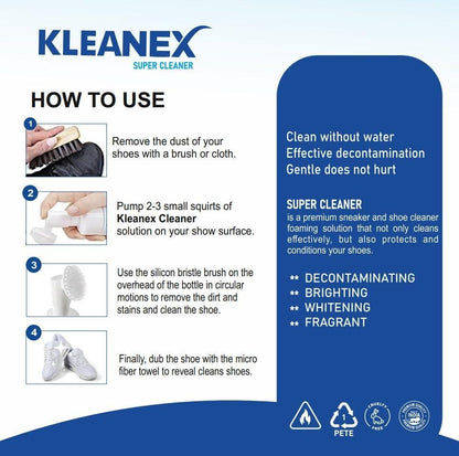 Shoe Cleaning Foam Without Wash With Attached Silicon Brush use