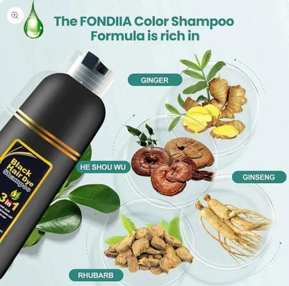 Unisex Instant Black Herbal Hair Dye Shampoo for Grey Hair Coverage  formula