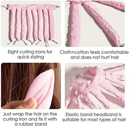 Heatless Hair Curler with Octopus Satin Design Headband benefits