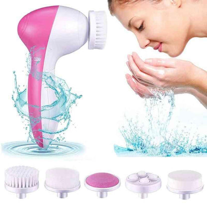 5 in 1 Portable Electric Facial Cleaner Battery Powered Multifunction Massager uses