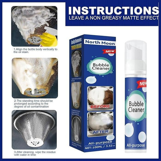 Bubble Cleaner Foam Spray,Kitchen Cleaner Heavy Oil Stain Bubble Cleaner 2