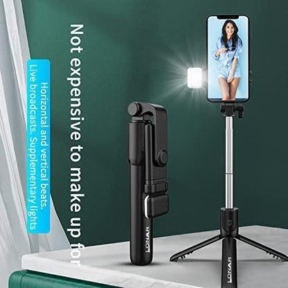 Extendable Flash 3-in-1 Selfie Stick Tripod with Bluetooth Remote horizontal