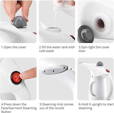 Fast Heat-up Portable Handheld Garment/Facial Vapor Steamer Iron Brush for Home and Travel Handy (Multicolour) 4