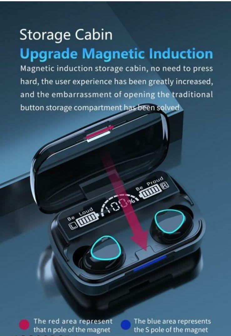 M10 Pro TWS Wireless Earbuds storage cabin