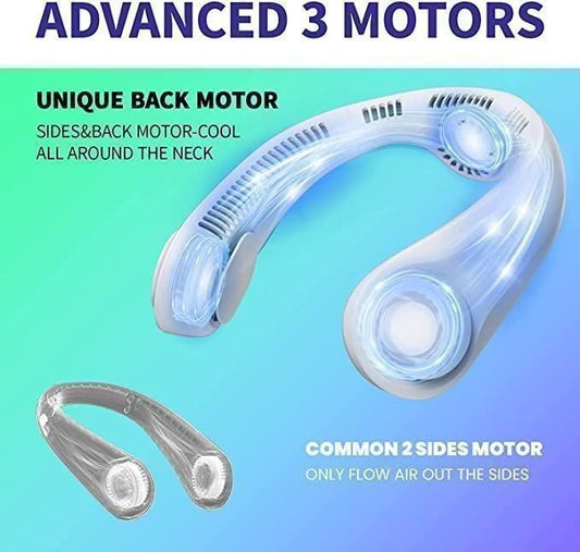 Portable Bladeless Hanging Rechargeable Neck Fan back motor