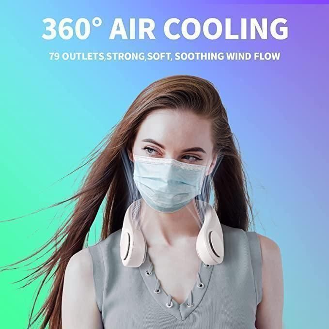 Portable Bladeless Hanging Rechargeable Neck Fan air colling