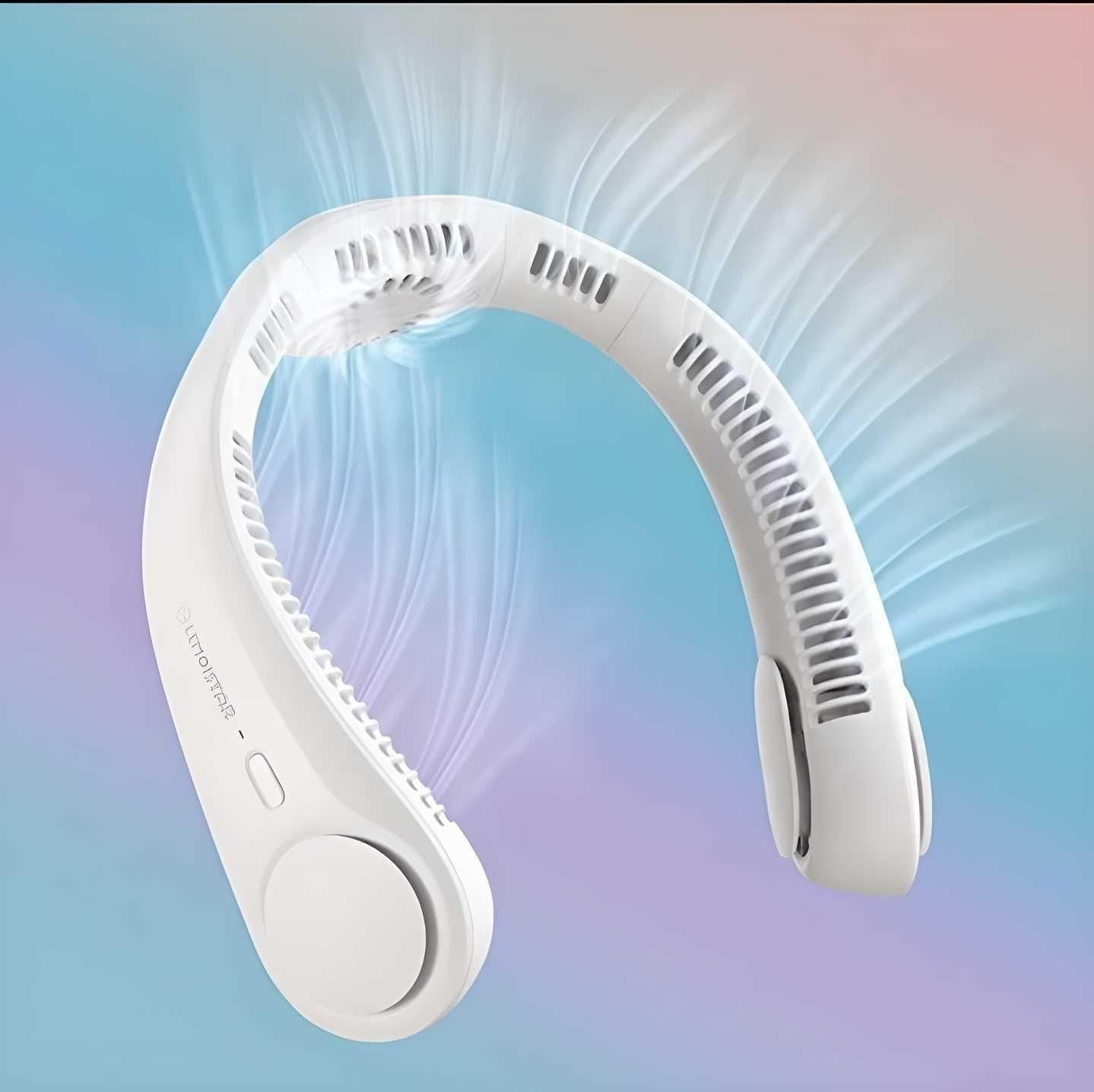Portable Bladeless Hanging Rechargeable Neck Fan wokring
